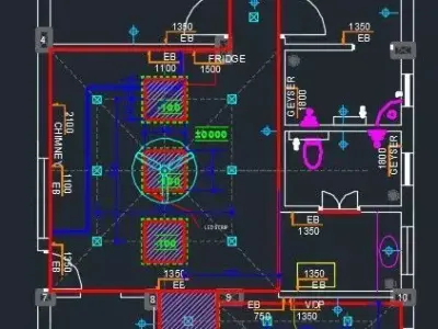 Electrical and False Ceiling drawing 3D print model