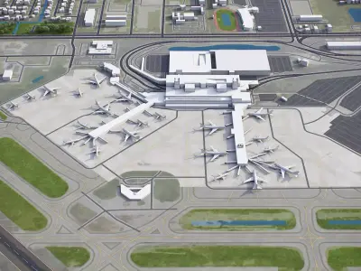 West Palm Beach - Airport - PBI Low-poly 3D model