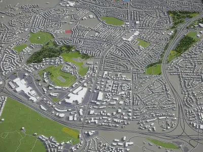 Thousand Oaks  Low-poly 3D model