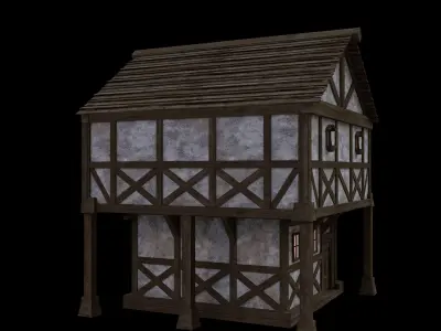 House made for game RPG Medival projects Low-poly 3D model