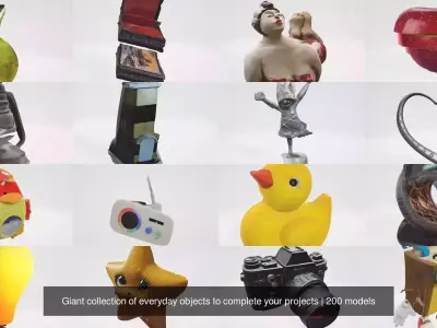 Giant collection of everyday objects to complete your projects 3D Model Pack