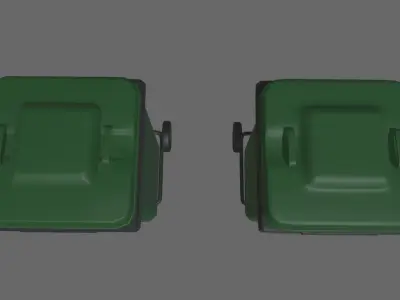 Trash Can Low-poly 3D model 30