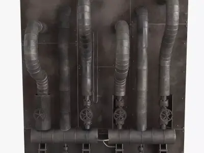 Industrial Pipes Low-poly 3D model