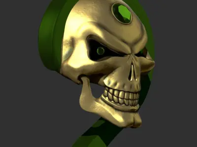 Riddler Skull Cane Prop  3D print model