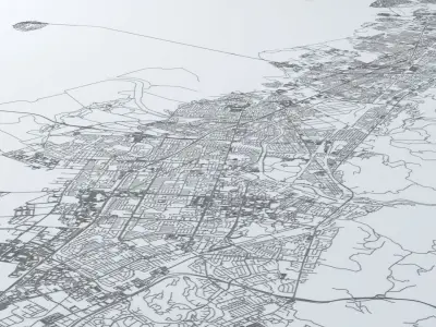 San Francisco Bay Eastern Side Road Network and Streets 3D model