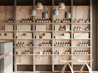 Urban Retail Concrete and Wood Retail Haven 3D model