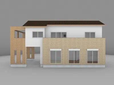 House model for background 35 Low-poly 3D model