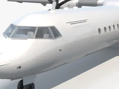  Civil Passenger Plane with Dual Propellers White 