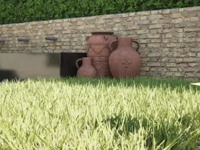 Terraced landscape garden 3D model