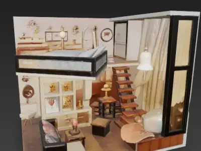 Detailed Cabin 3D Model 3D model