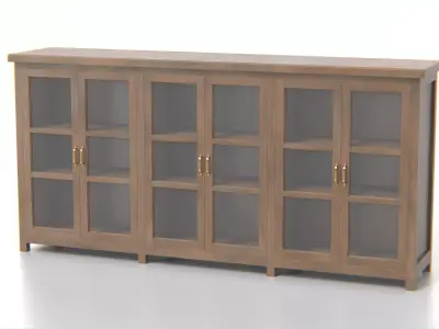 Glass Door Sideboard Cabinet Low-poly 3D model