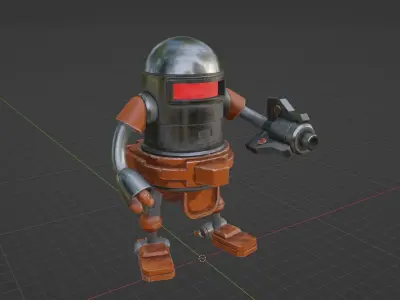 Robot Character - 1 - Textured Low-poly 3D model