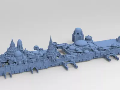 Gondorian castle inspired fort gate 5 3D model