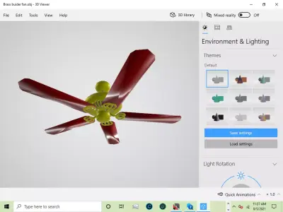 Brass ceiling fan Free 3D model