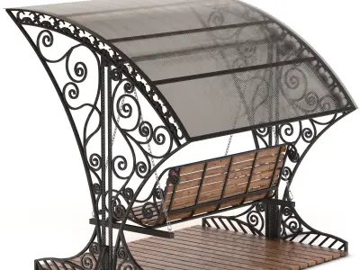 Stainless Steel Garden Swing 3D model