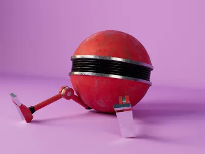 Cartoon Robot Character Rigged 3D Model  3D model