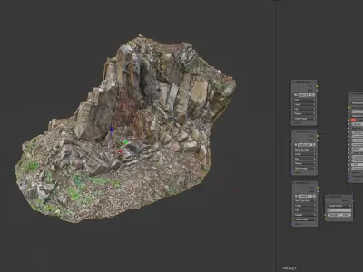 3d scanned cliff face F 3D model