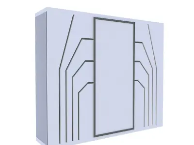 3D modern door design 06 Low-poly 3D model