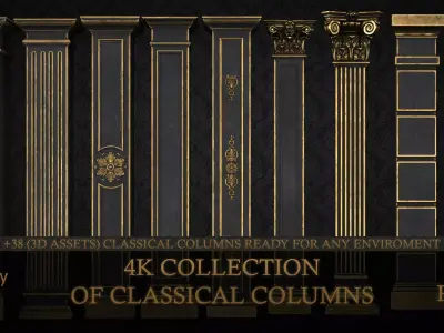 Classical Columns  Pack Low-poly 3D model