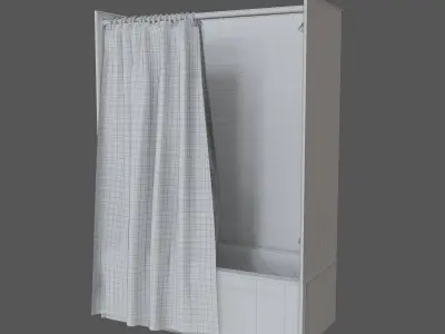 Bathtub with Shower Free low-poly 3D model
