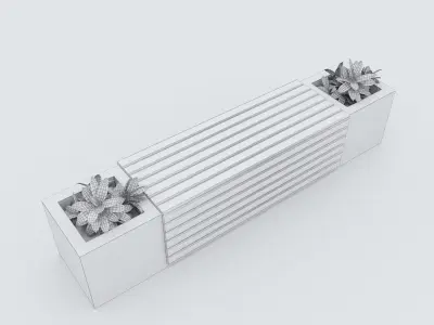 Modern Bench Street and Garden 6 3D model