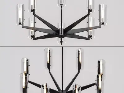 Vendome chandelier with four lights 3D model