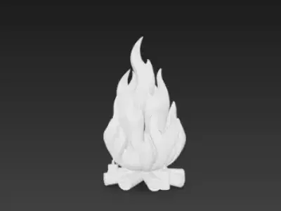 3D Model of Bonfire Halloween Fire Pit Spooky Campfire Scene 3D print model