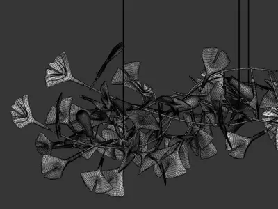 Porcelain Chandelier Ginkgo Bespoke 3D model