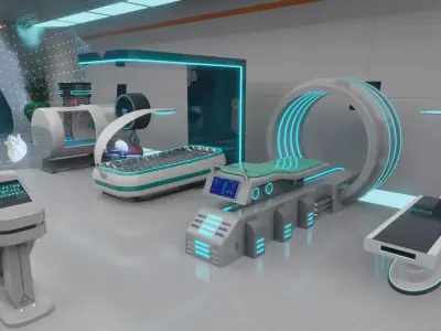 HOSPITAL MODULAR FUTURISTIC SCI FI Low-poly 3D model