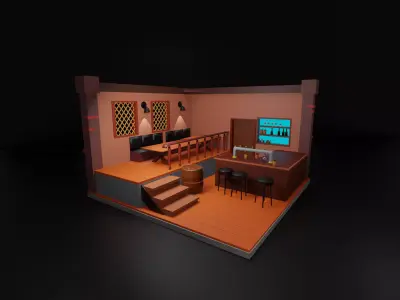 Pub from 19th century 3D model