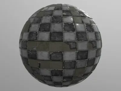 Broken Tiles - Black and White 3D model