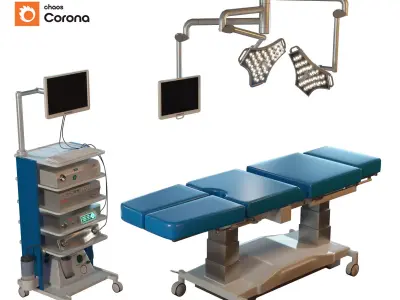 hospital equipment vol 3 - surgical room set 3D model