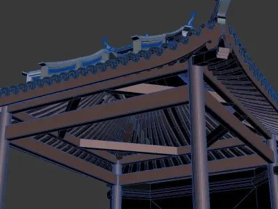 Chinese ancient architecture Pavilion 3D model