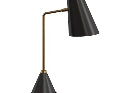 SYDNEY table lamp with shade and brass base 3D model