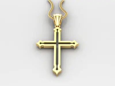 High Cross Pendant Light Gold 18K 4CP043 3D print model