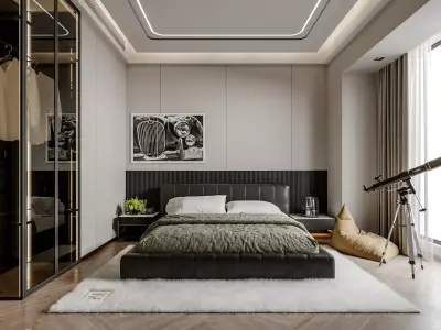 Bedroom interior scenes 3D model V9