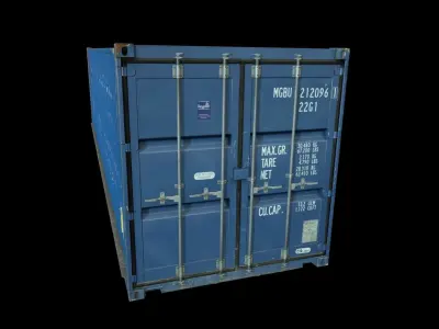 Blue Shipping Container  Low-poly 3D model