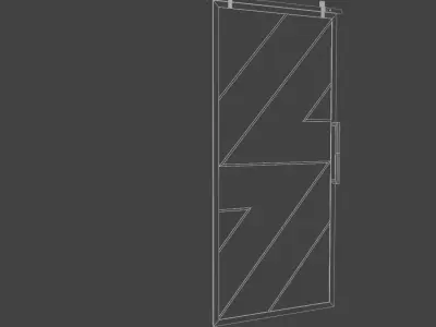 Decorative glass slide door 3D model