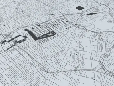Los Angeles Road Network and Streets 3D model
