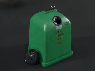 Recycling container D Low-poly 3D model