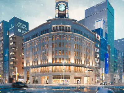 Wako building - Ginza street 3D model