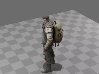 Post-Apocalyptic Survivor 3D model