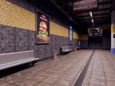 Underground Subway - Blender Scene 3D model