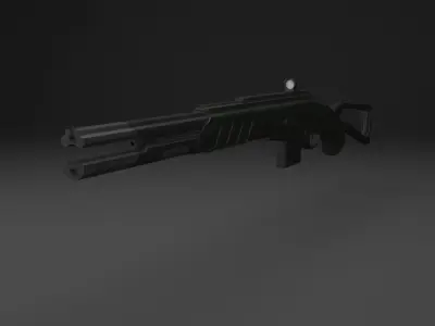 Rigged SciFi Rifle Low-poly 3D model