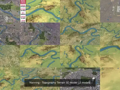 Nanning - Topography Terrain 3D Model 3D Model Pack