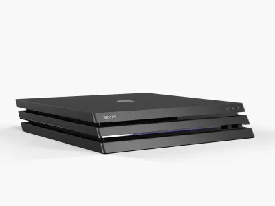 Sony PlayStation 4 Pro Game Console Low-poly 3D model