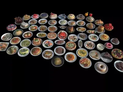 Food Pack Low-poly 3D model