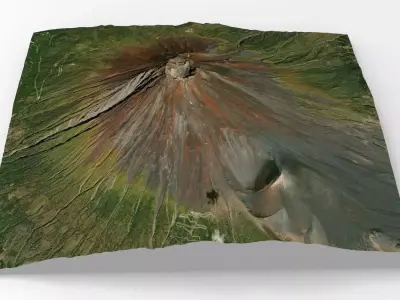 Mountain landscape Volcano Fuji Japan 3D model