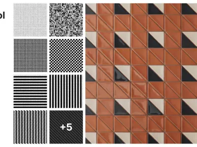 Right Triangle Mini Tiles in Straight Set Texture