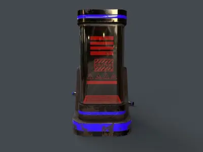 Sci-Fi Teleportation Capsule V1 - 02 Low-poly 3D model